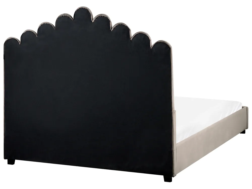 Bed Velvet VINCENNES 140 x 200 cm (EU Double) Taupe_974739