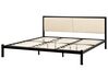 Metal EU Super King Size Bed Black and Light Beige CLAMART_931737