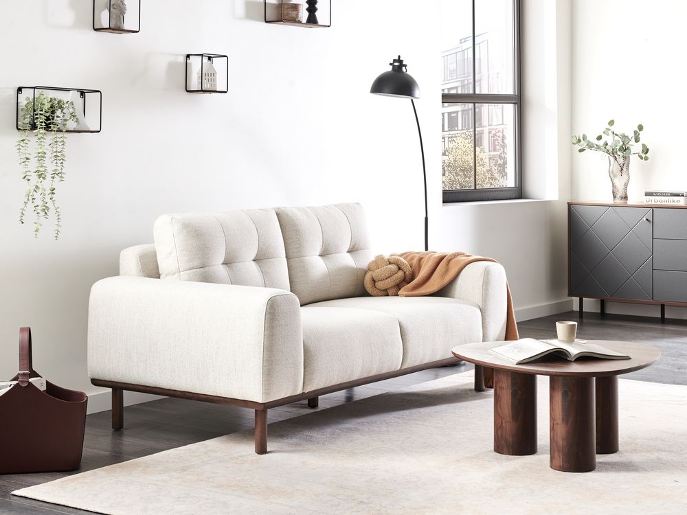 Sofa 2-Sitzer LAURILA Stoff Hellbeige