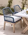Set of 2 Garden Chairs with Cushions OLBIA Navy Blue