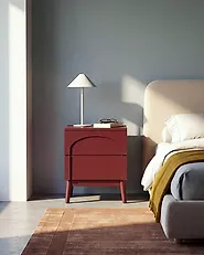 2 Drawer Bedside Table BOULIA Burgundy_1169419