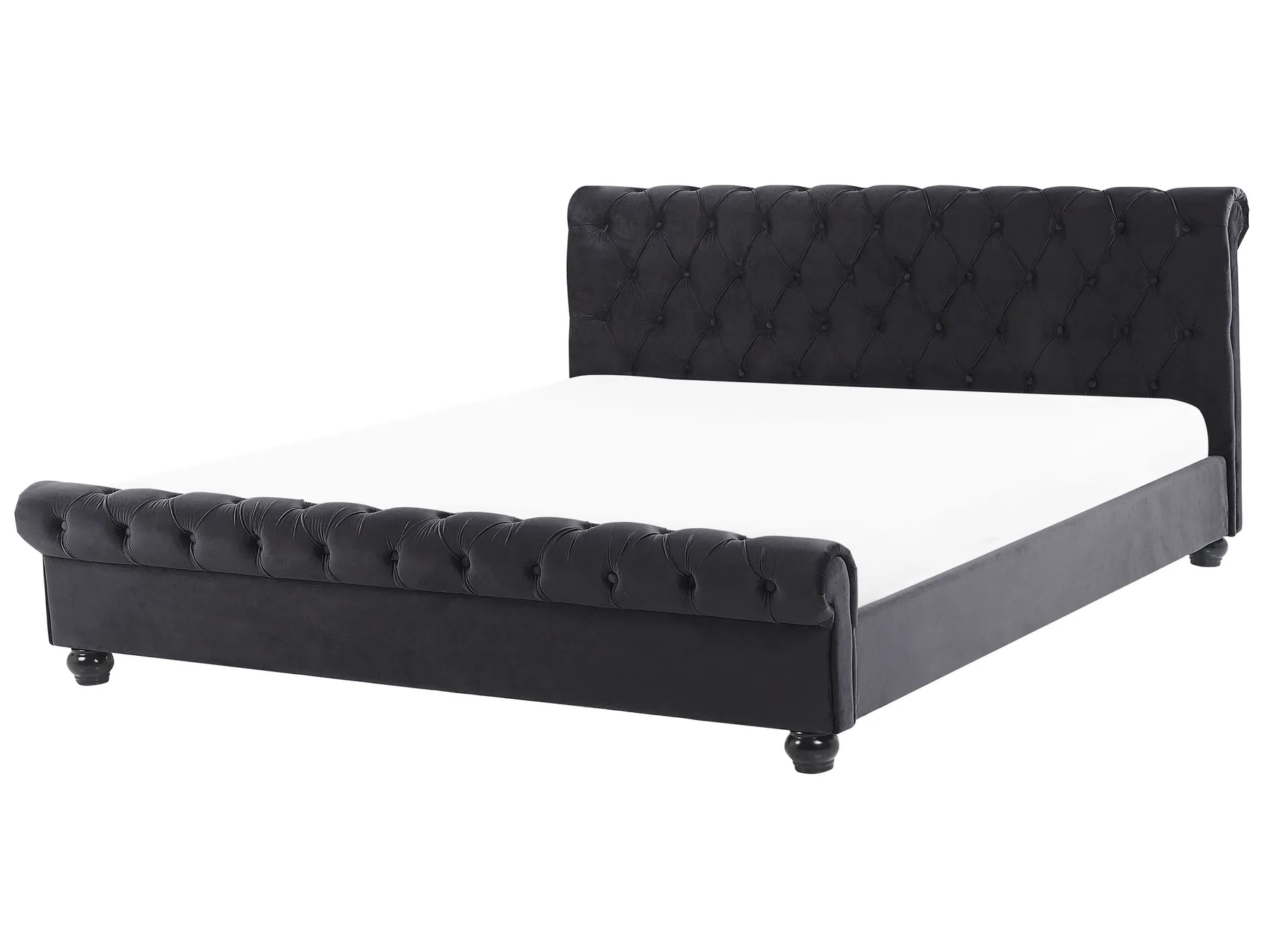 Wasserbett Samtstoff AVALLON 160 x 200 cm Schwarz_846790