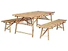 Conjunto de comedor exterior 4 plazas TINDARI Bambú Marrón claro