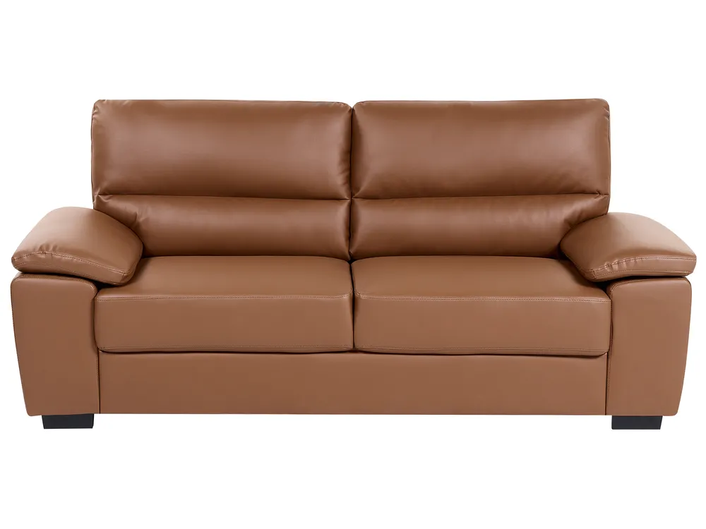 Sofa 3 Seater VOGAR Faux Leather Golden Brown