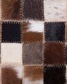 Hnědý patchwork kožený koberec 160x230 cm KONYA_680058