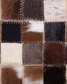 Tapis patchwork en cuir 160 x 230 beige et maron KONYA_680058