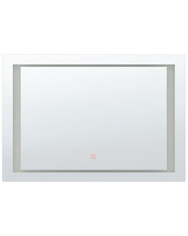 Espejo de pared LED 80x60 cm plateado EYRE