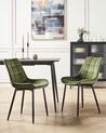Sæt med 2 spisebordsstole velour olivengrøn MELROSE II_885796