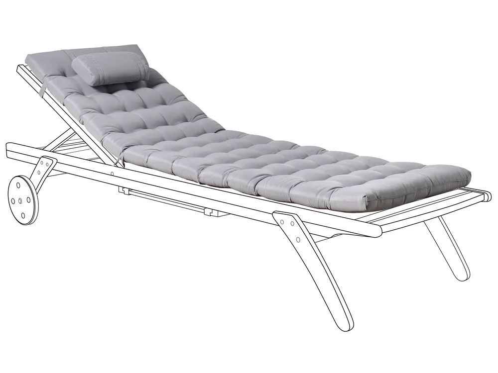 Cuscino per sdraio CESANA PREMIUM 192 x 56 cm Grigio chiaro