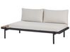 Lounge Set Eukalyptusholz hellbraun / schwarz 5-Sitzer Auflagen cremeweiß BELLARIVA_933662