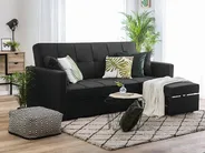 Divano letto 3 posti GLOMMA Tessuto Nero_717997