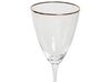 Conjunto de 4 copos de vinho em vidro transparente e rebordo dourado 380 ml TOPAZ_912956