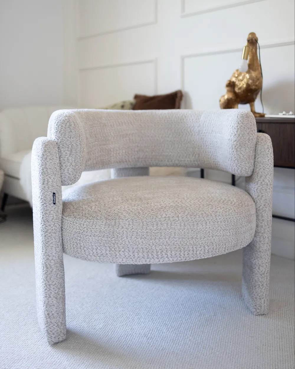 Armchair BUREA Chenille Light Beige_1022109