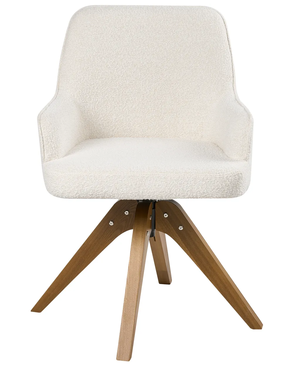 Set of 2 Dining Chairs Swivel SYLVANIA Boucle Off-White_1038119