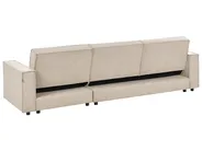 Corner Sofa Bed 3 Seater ROMEDAL II Fabric Beige Left Hand_971601