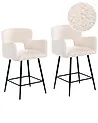 Set of 2 Bar Chairs SANILAC Boucle Off-White