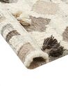 Alfombra kilim de lana beige/gris/marrón 80 x 150 cm KAGHTSRASHEN_859850