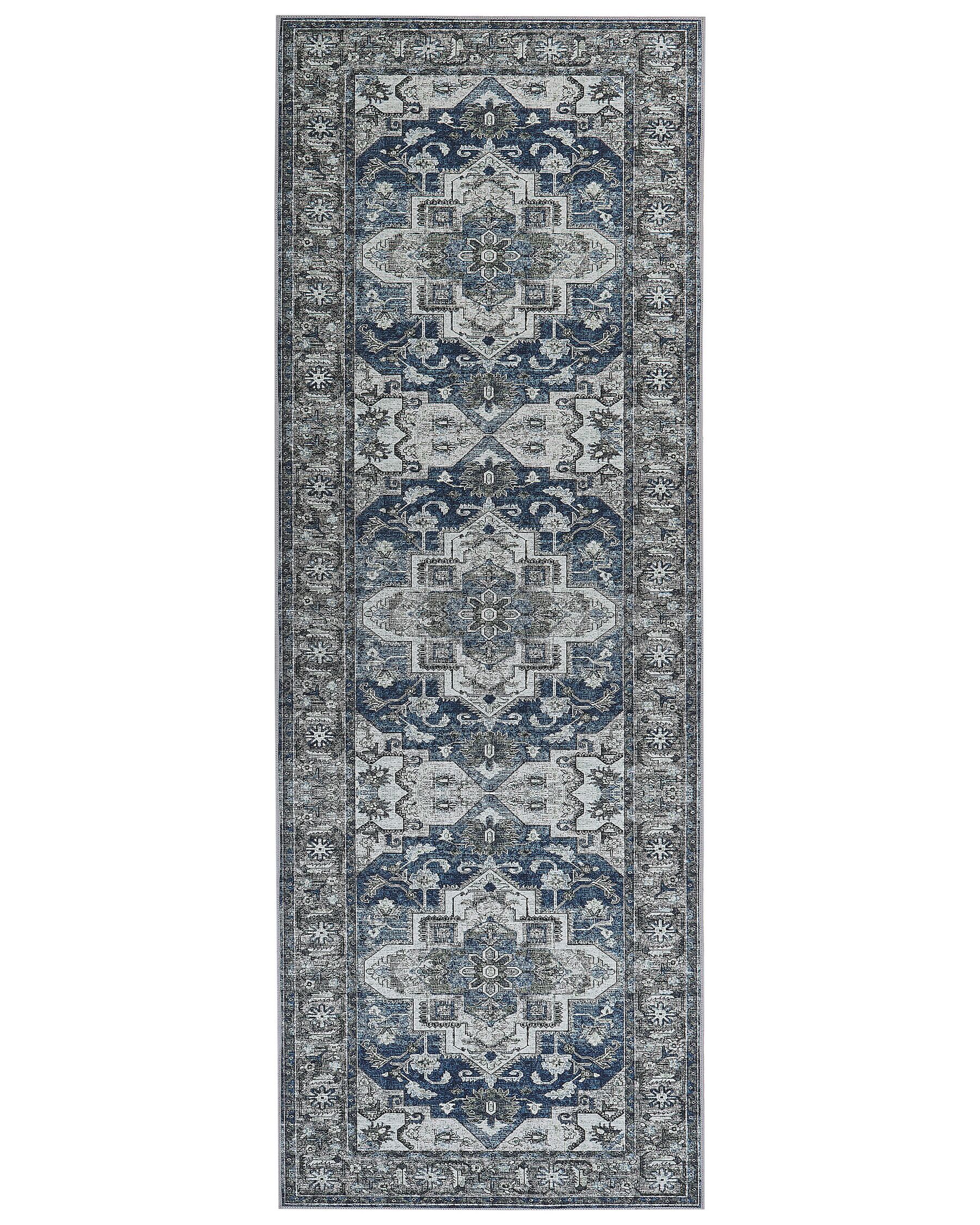 Koberec 70 x 200 cm šedý/modrý KOTTAR_831405