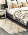 Cotton Area Rug 80 x 150 cm Beige and White KACEM_831133