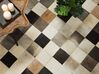 Hnědý kožený patchwork koberec 160x230 cm SOKE_211519
