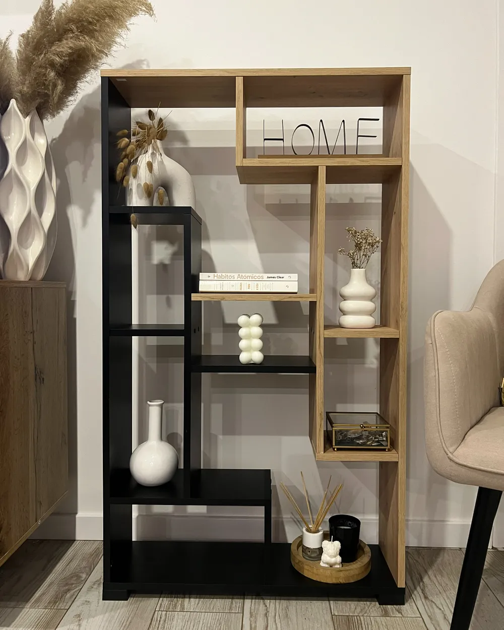 Regał ALMA 122 cm Brązowy/ czarny_991840