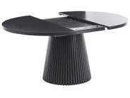Extending Dining Table MOORE Black Ash Wood 120/160 cm 120 cm_1059594