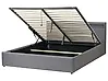 Ottoman Bed with LED ARMELLE Fabric Dark Grey 160 x 200 cm (EU King Size)