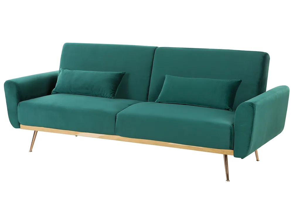 Sofa Bed 3 Seater EINA Velvet Emerald Green_729287