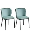 Set of 2 Dining Chairs ARTESIA  Fabric Mint Green