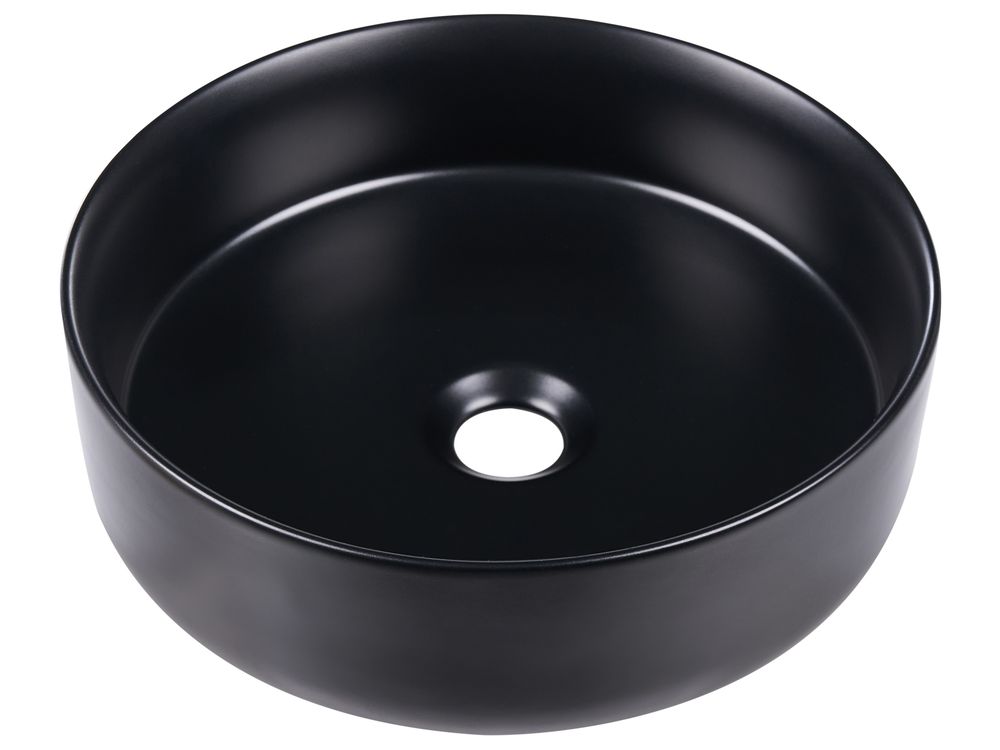 Umywalka nablatowa TEBAR ⌀ 40 cm Ceramika Czarny