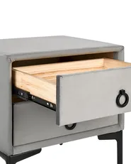 Comodino 2 cassetti SEZANNE Velluto Grigio chiaro_795406
