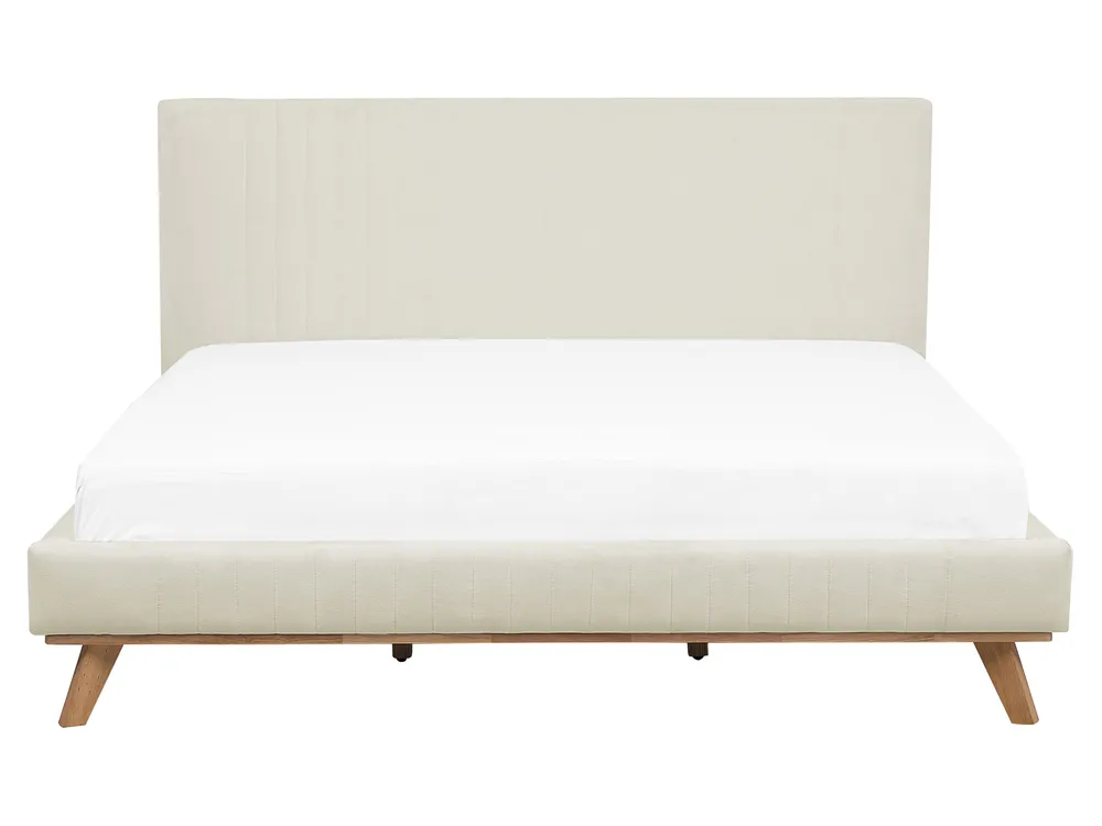 Bett mit Lattenrost Chenillegewebe TALENCE 160 x 200 cm Hellbeige_732368
