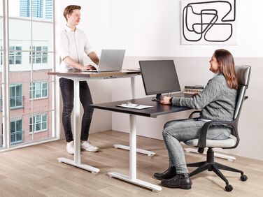 Electric Adjustable Standing Desk 160 x 72 cm Black and White DESTINAS