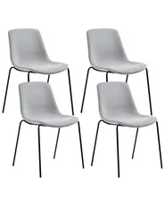 Set of 4 Dining Chairs TILLER Fabric Grey_1027009