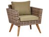 Lounge Set Rattan dunkelbraun 5-Sitzer Auflagen olivgrün VITTORIA XL_928567