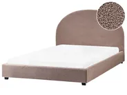 Bed Boucle VAUCLUSE 140 x 200 cm (EU Double) Taupe_977378