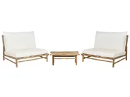 Garden Lounge Set with Table 2 Seater TODI Bamboo Off-White_872738