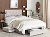 Bed with Storage Drawers LIEVIN Velvet Beige 140 x 200 cm (EU Double)