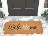 Doormat BALANACAN Natural 55 x 120 cm Christmas Motif Coir_1008376
