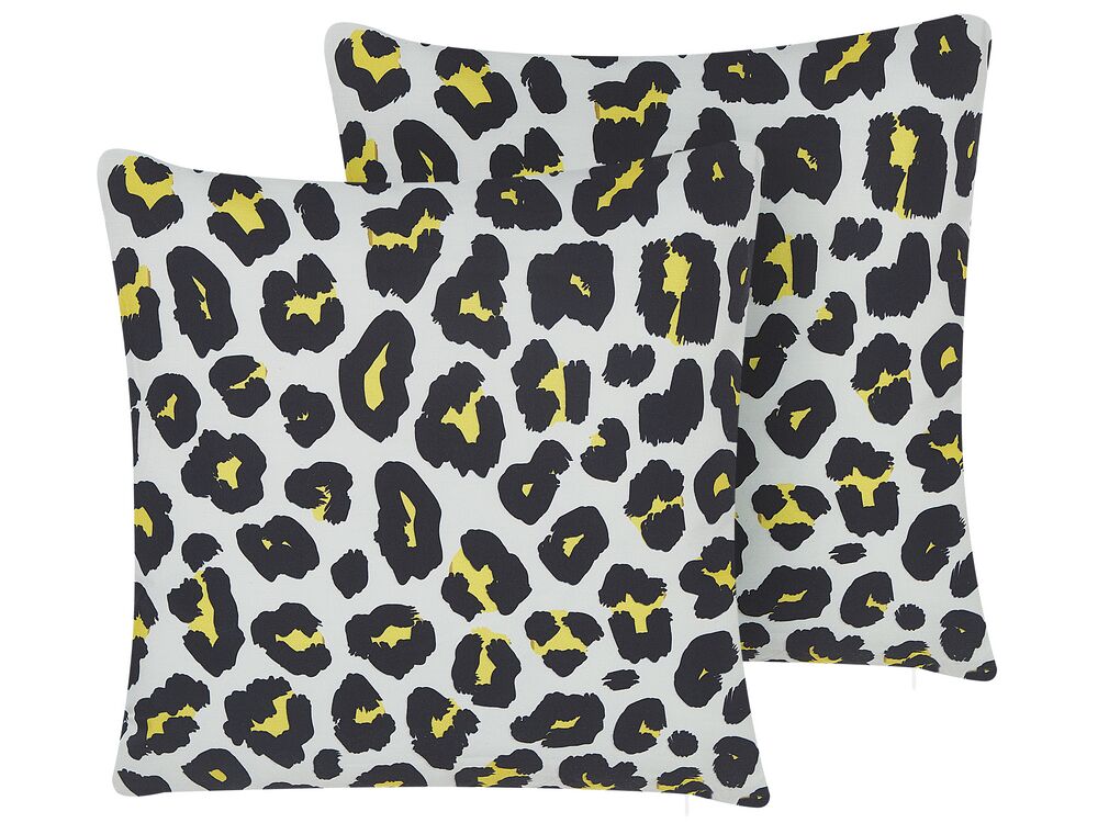 Conjunto de 2 almofadas de exterior KARDITSA Padrão animal 45 x 45 cm Multicolor