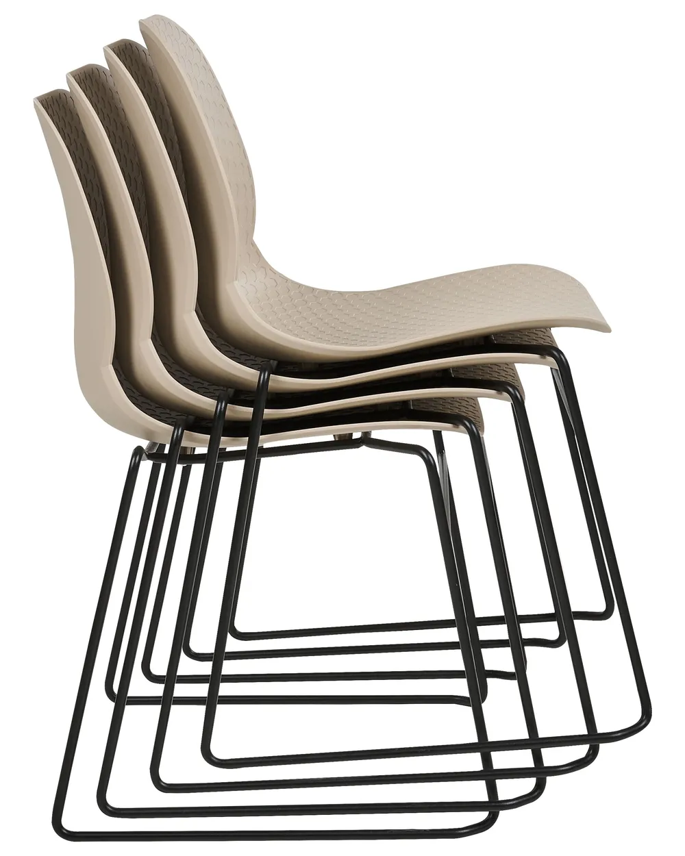 Set of 4 Conference Chairs PANORA Beige_873632