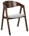 Conjunto de 2 sillas de poliéster/madera de caucho gris claro/madera oscura YUBA_837221