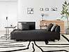Sofa 3 Seater SOKNA with Tables Fabric Black