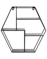 4 Tier Geometric Wall Shelf Black TIGARD_783024