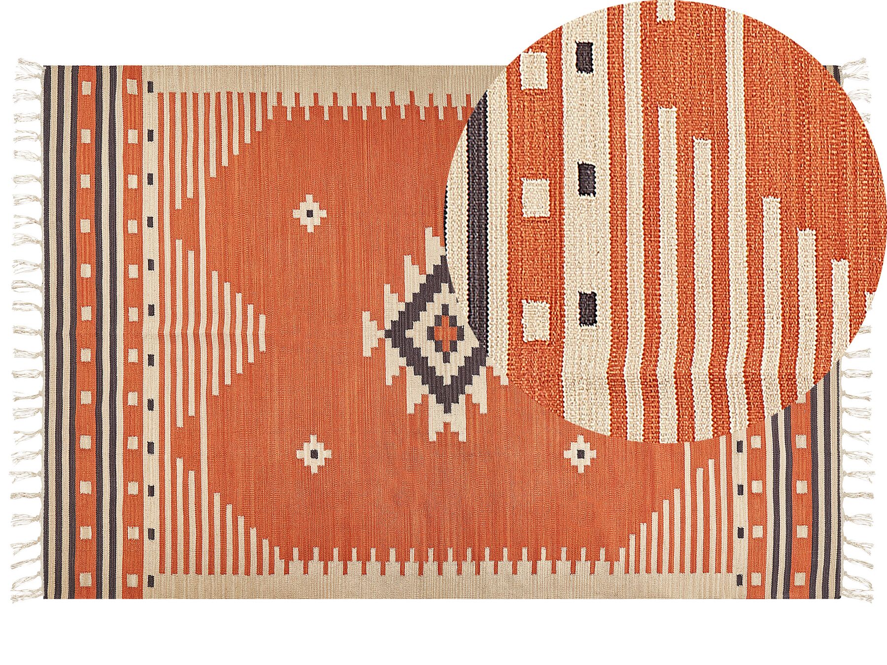 Bavlnený kelímový koberec 200 x 300 cm oranžový GAVAR_869221