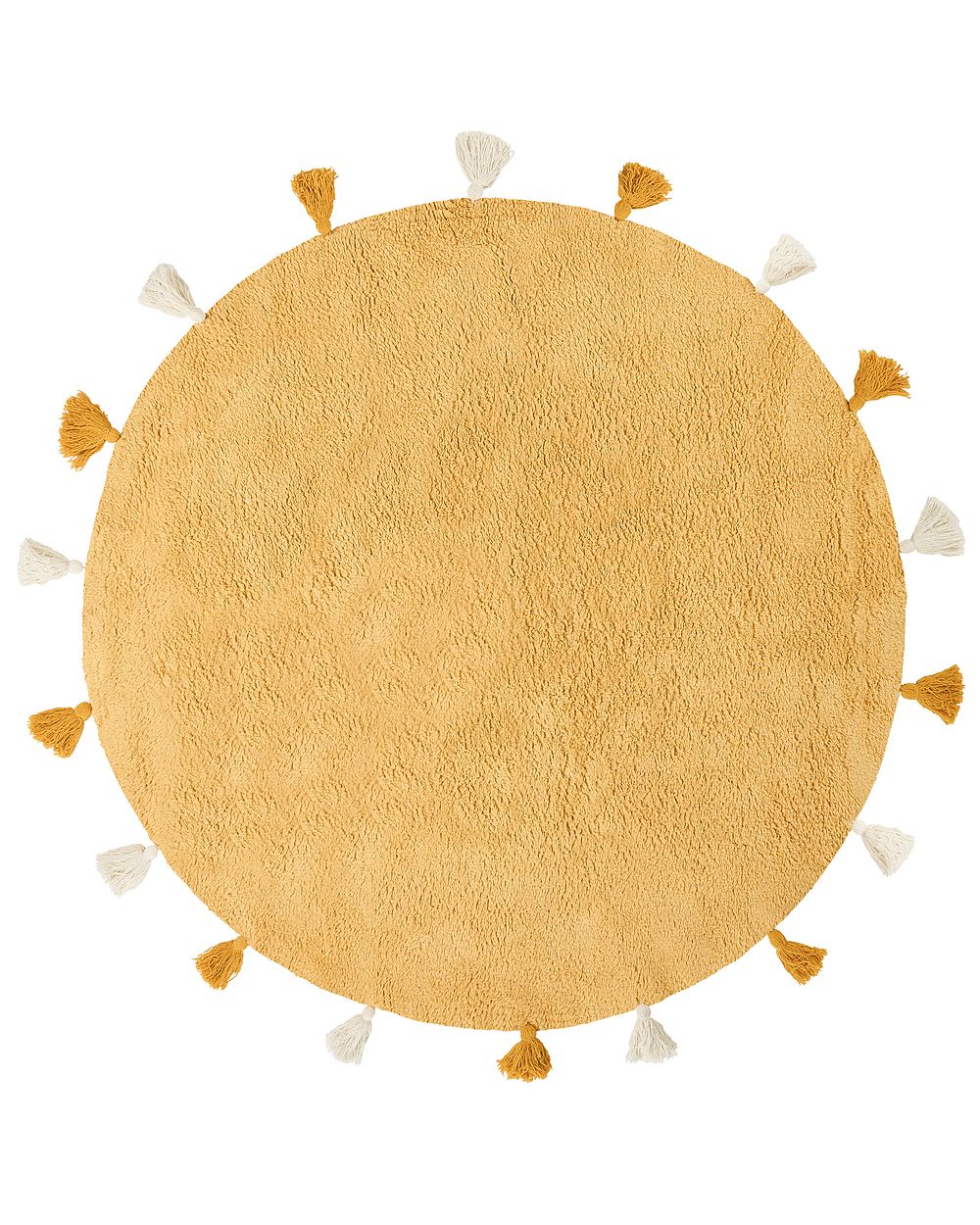 Kids Rug KODINHI  Yellow ø 120 cm Cotton