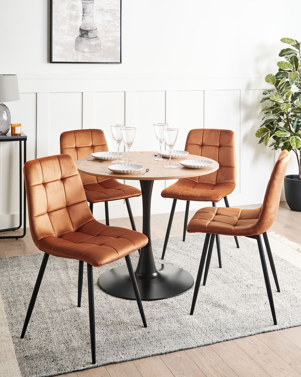Sets De Table Venilia Orange - Lot De 4 Dessous De Plat Ovales Tissés - Qualité Alimentaire