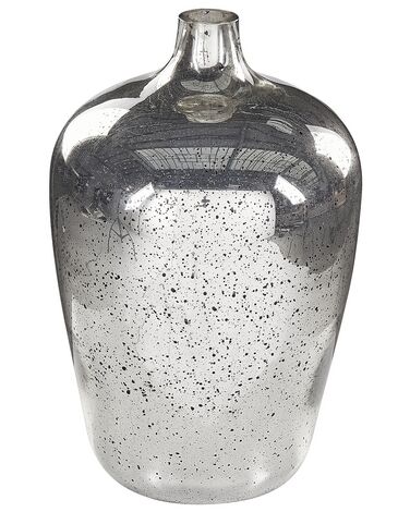 Glass Flower Vase 40 cm Silver KACHORI