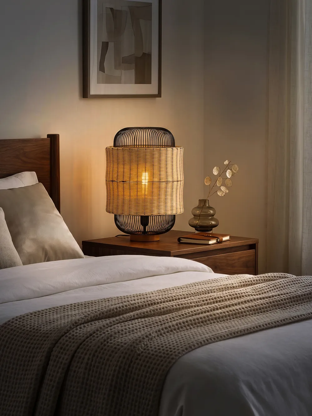 Lampa stołowa TANGANYIKA Rattan Naturalny