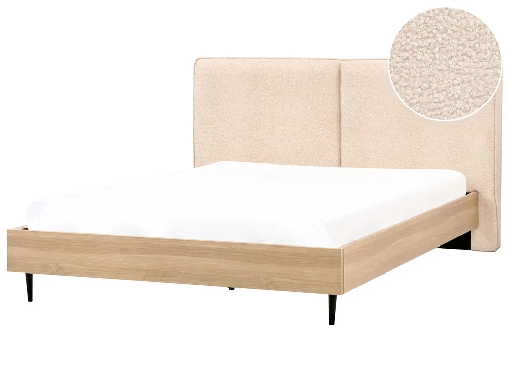 Bed Boucle IZERNORE 180 x 200 cm (EU Super King) Beige_971408